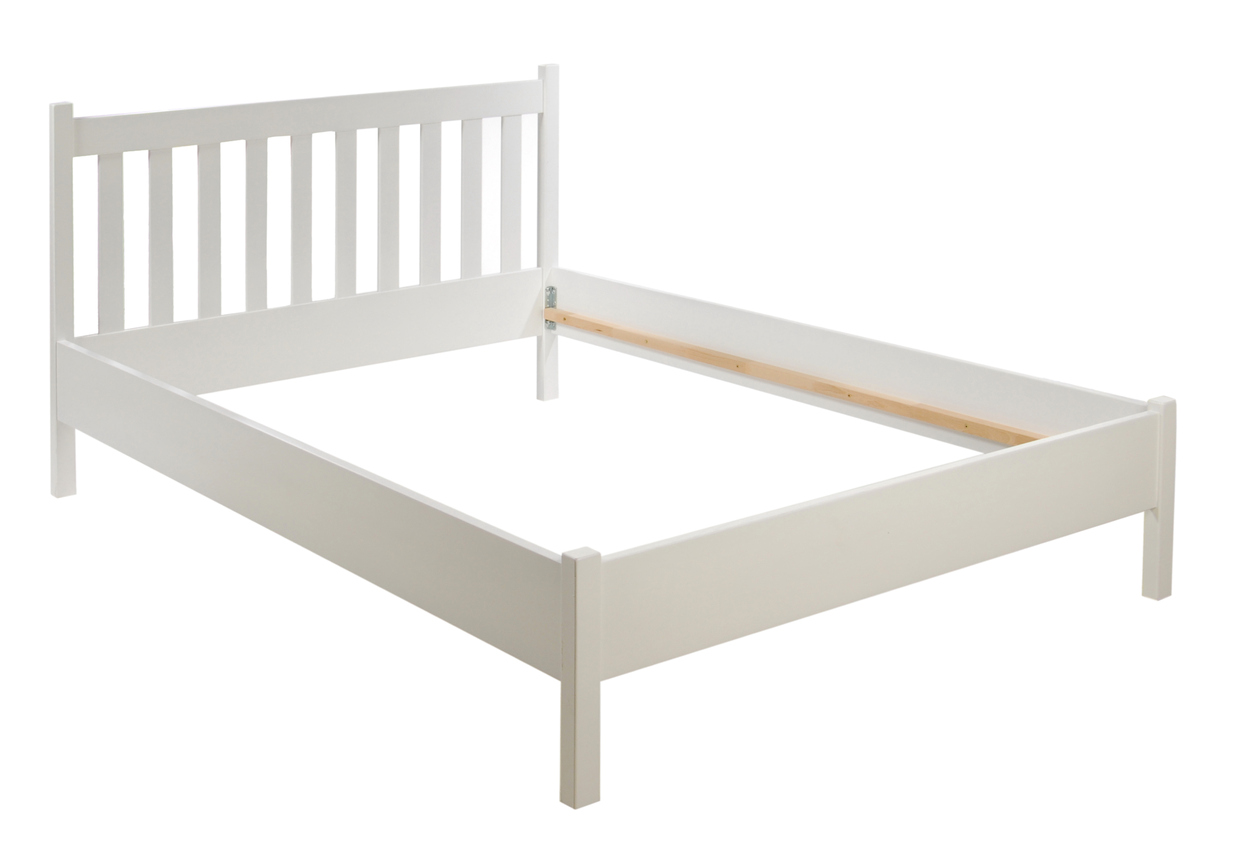 Image of white wooden bed frame